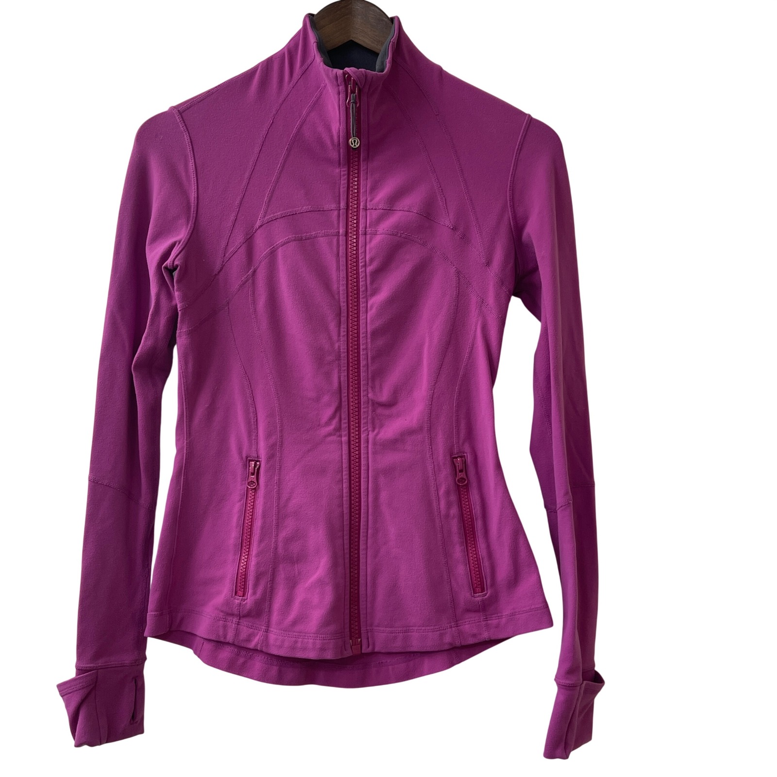 Lululemon Define Jacket 6 Magenta Full Zip Athletic Yoga Running Active Thumb